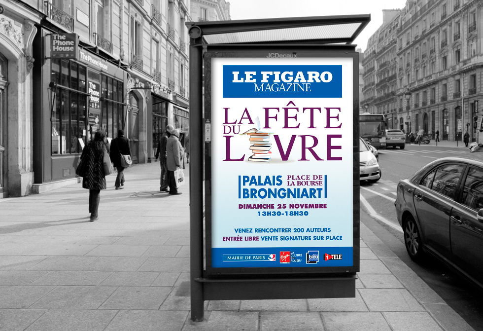 Le Figaro magazine: affichage pour la fte du livre  paris
